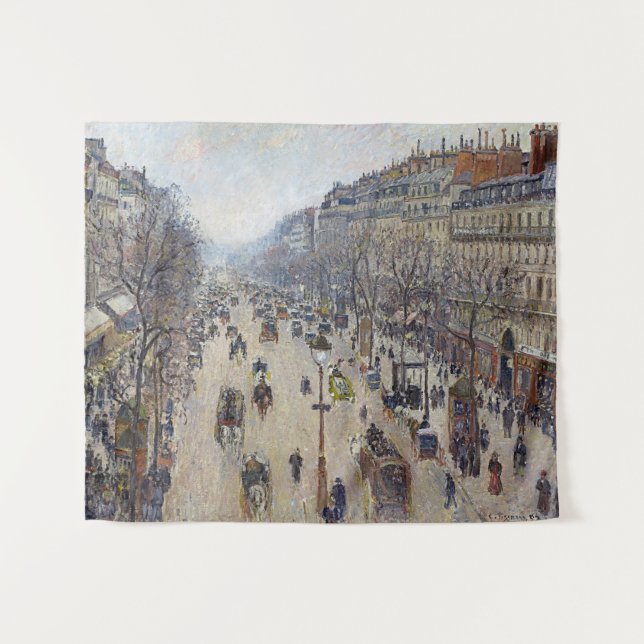 Tapiz Camille Pissarro - Boulevard Montmartre, mañana (Anverso (horizontal))