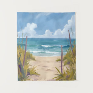 Tapiz Camino de la Playa Agua de Océano Pintura Coster