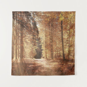 Tapiz Camino en el bosque de otoño, aventura, follaje, l