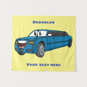 Tapiz Camión de personalizado limusina azul muy feliz