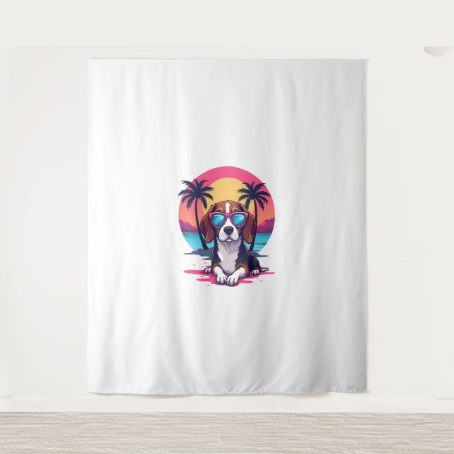 Tapiz Camisa De Fondo Beagle Sunset, Beagle Mom, Beagle (Anverso)