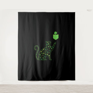 Tapiz Camisas verdes de gatos de Shamrock sacuden día de