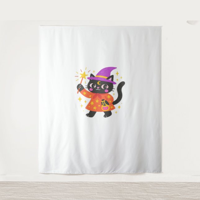 Tapiz Camiseta Celestial Kitty Witch Classic (Anverso)