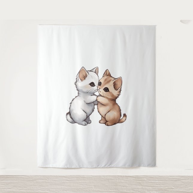 Tapiz Camiseta Clásica Cute Munchkin Cat (Anverso)