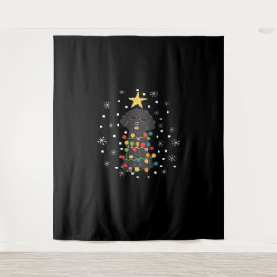 Tapiz Camiseta clásica de árbol de Navidad de caniche de
