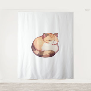 Tapiz Camiseta Clásica de Camiseta Cute Munchkin Cat Sle