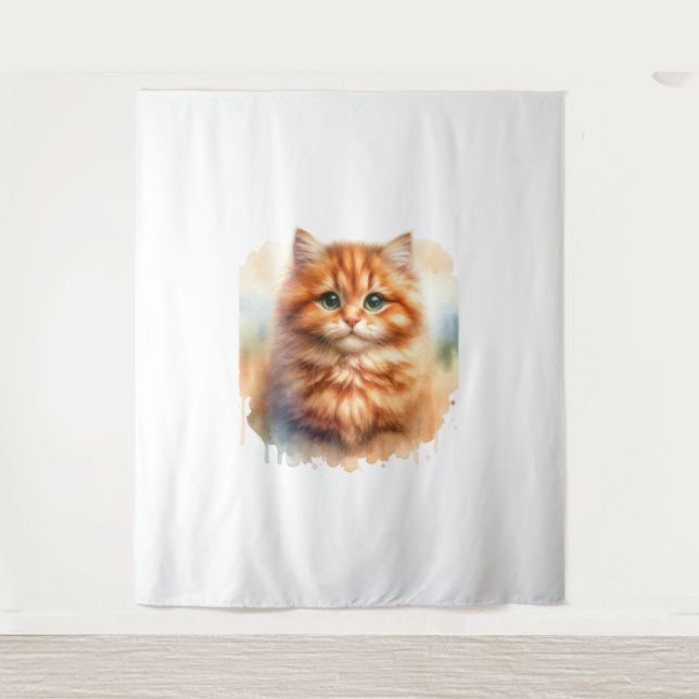 Tapiz Camiseta Clásica De Ginger Tabby Cat (Anverso)