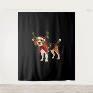 Tapiz Camiseta clásica de Navidad de perro beagle