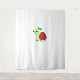 Tapiz Camiseta clásica de tortuga de fresa sonrojada ver