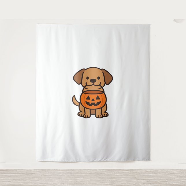 Tapiz Camiseta clásica de truco de perro de dibujos anim (Anverso)