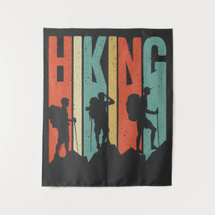 Tapiz Camiseta de aventura temática de senderismo, vinta