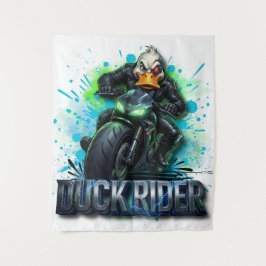 Tapiz Camiseta de Motocicleta Pato Cyber Pato Rider 3D