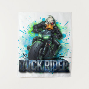 Tapiz Camiseta de Motocicleta Pato Cyber Pato Rider 3D