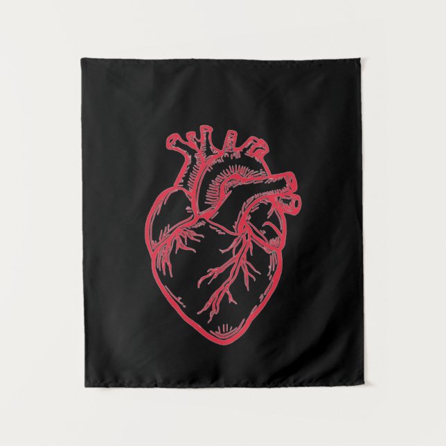 Tapiz Camiseta de San Valentín de Corazón Anatómico (Anverso)