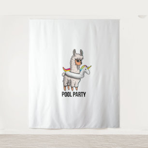 Tapiz Camiseta Divertida de Llama Unicornio para Fiesta