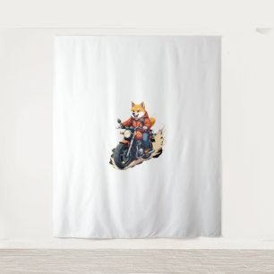 Tapiz Camiseta Divertida, Shiba Inu, Motocicleta, Perro,