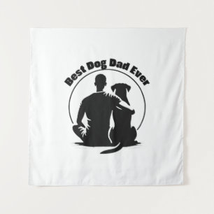 Tapiz Camiseta Mejor Papá Perro del Mundo Silueta de Hom