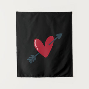 Tapiz Camiseta Minimalista de San Valentín con Corazón y