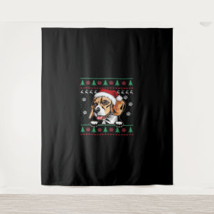 Tapiz Camiseta oversize de Navidad con perro Beagle feo