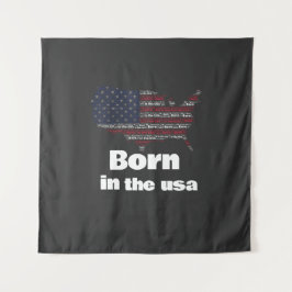 Tapiz Camiseta Patriótica Mapa Bandera de EE. UU. Nacido