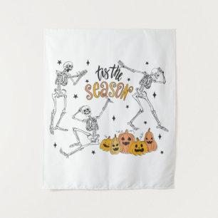 Tapiz Camiseta retro de Halloween, divertido cráneo de H