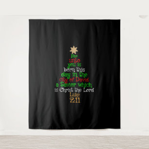 Tapiz Camisetas de árboles de Navidad cristianos