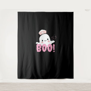 Tapiz Camisetas de enfermería de Halloween ¡Boo femenino