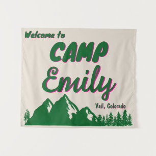 Tapiz Camp Bridal Shower Mountain Bach Camping Prop Rótu