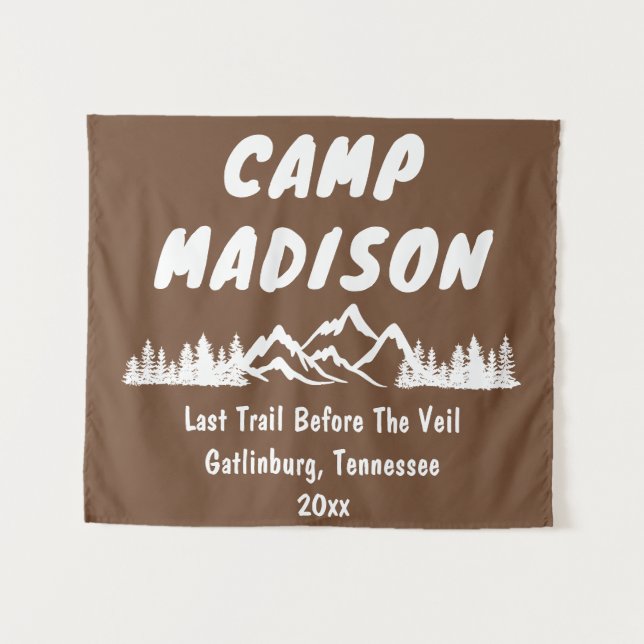 Tapiz Camp Bridal Shower Mountain Camping Trip Prop Rótu (Anverso (horizontal))
