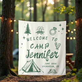 Tapiz Campamento Bachelorette Camping Bienvenido Mano Ve