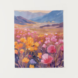 Tapiz Campo de flores silvestres | Pintura de paisaje fl