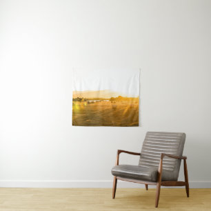 Tapiz Campo de trigo el Dornoch, Escocia del norte,