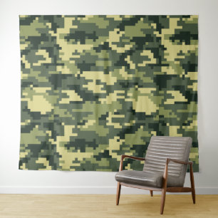 Tapiz Camuflaje de madera digital Pixel de 8 bits / Camo