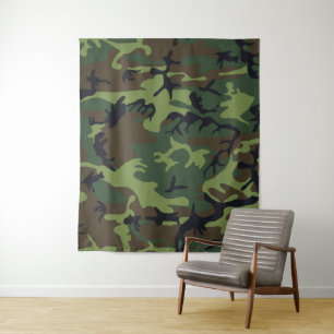 Tapiz Camuflaje Militar Bosque Verde