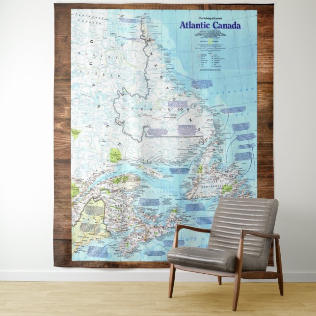 Tapiz Canadá: 1993/presente - Mapa de Atlantic Canada .. (In situ)