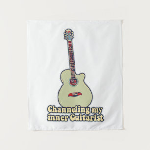 Tapiz Canalizando a mi guitarrista interior. cita divert