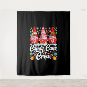 Tapiz Candy Cane Crew Navidades Candy Lover Gnome