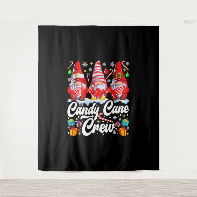 Tapiz Candy Cane Crew Navidades Candy Lover Gnome (Anverso)
