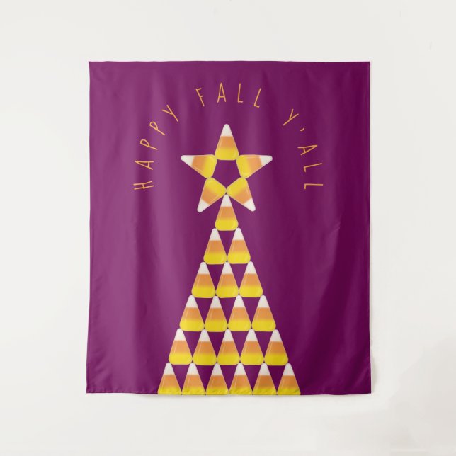 Tapiz Candy Corn Árbol de Navidad Caer Vela Pilar (Anverso)