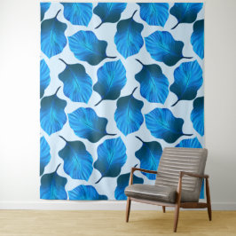 Tapiz Canna Tropicanna Las hojas tropicales en azul