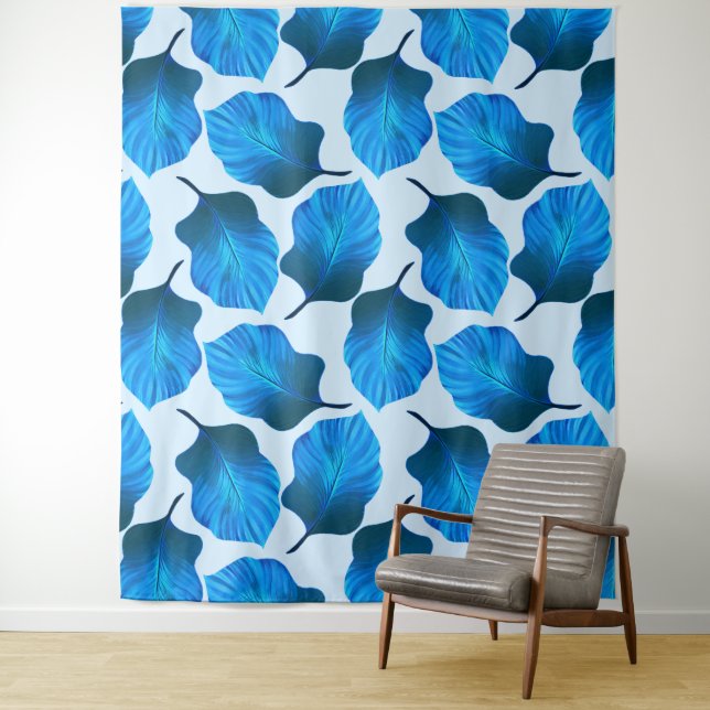 Tapiz Canna Tropicanna Las hojas tropicales en azul (In situ)