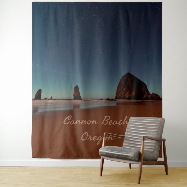Tapiz Cannon Beach Oregon Haystack Rock (In situ)