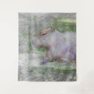Tapiz capibara de animales artísticos