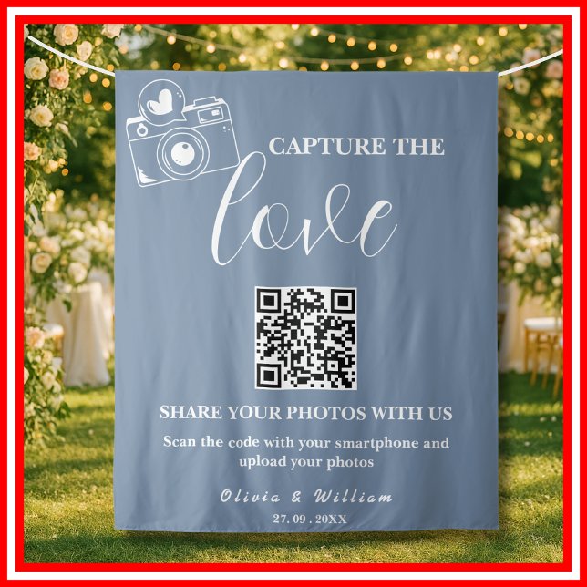 Tapiz Capturar el fondo del Boda QR azul oxidado (Subido por el creador)