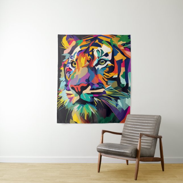 Tapiz Cara de tigre arte pop (In situ)