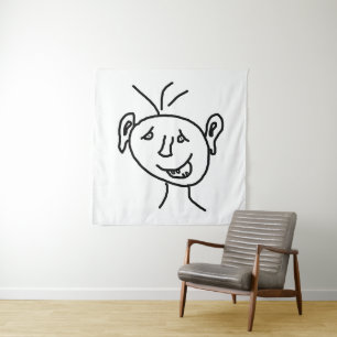 Tapiz Cara divertida de dibujo