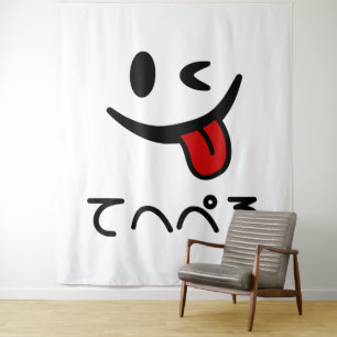 Tapiz Cara guiñando la lengua てへぺろ Tehepero   Ups
