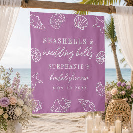 Tapiz Caracoles de mar Campanas de boda Rosa malva Fiest