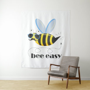 Tapiz Carácter de abeja con gafas de sol bigote Bee Fáci