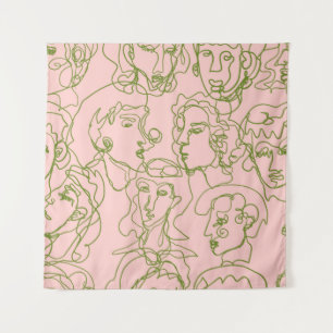 Tapiz Caras femeninas abstractas contemporáneas. E minim